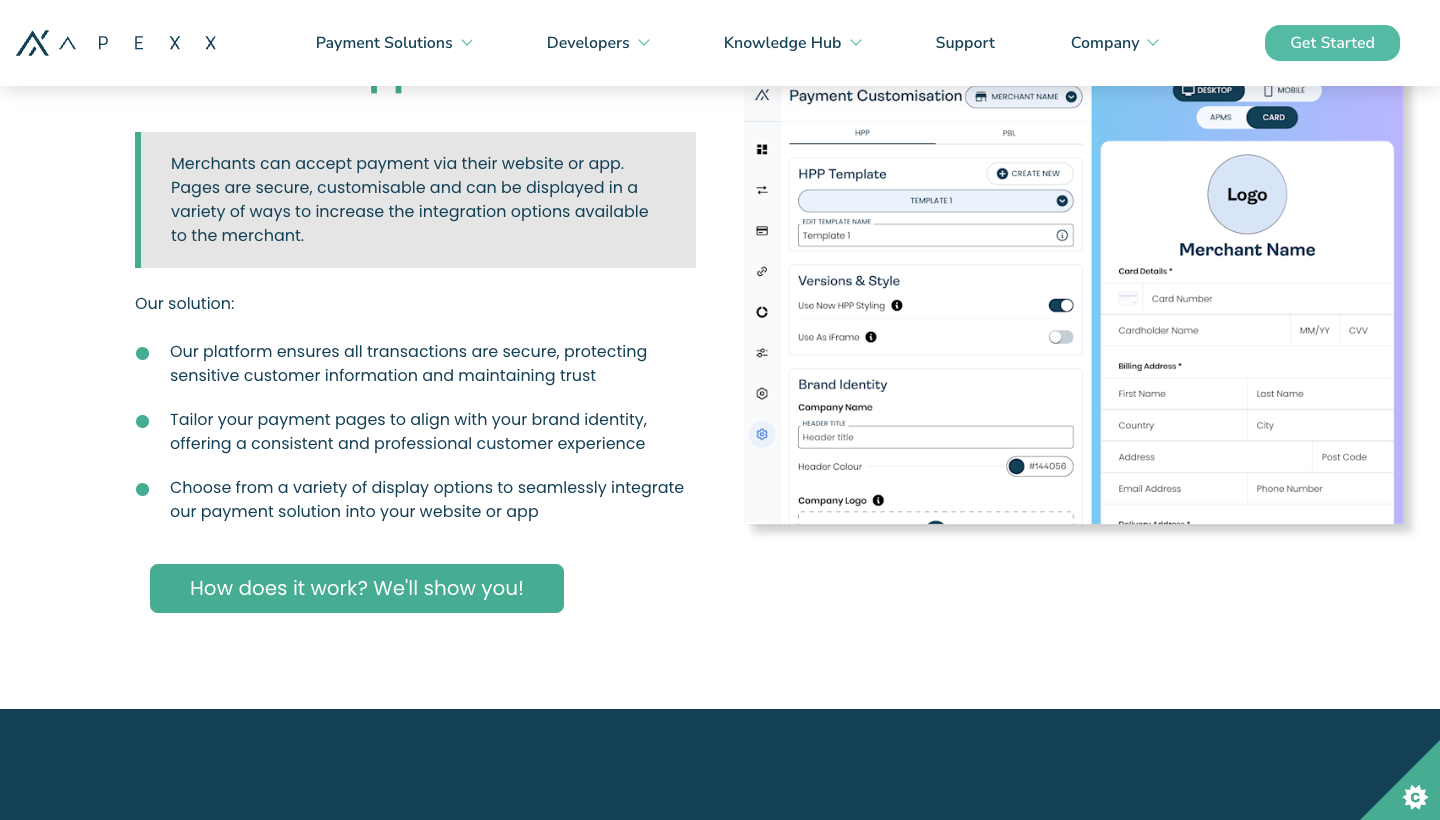 White background row on Card Payments