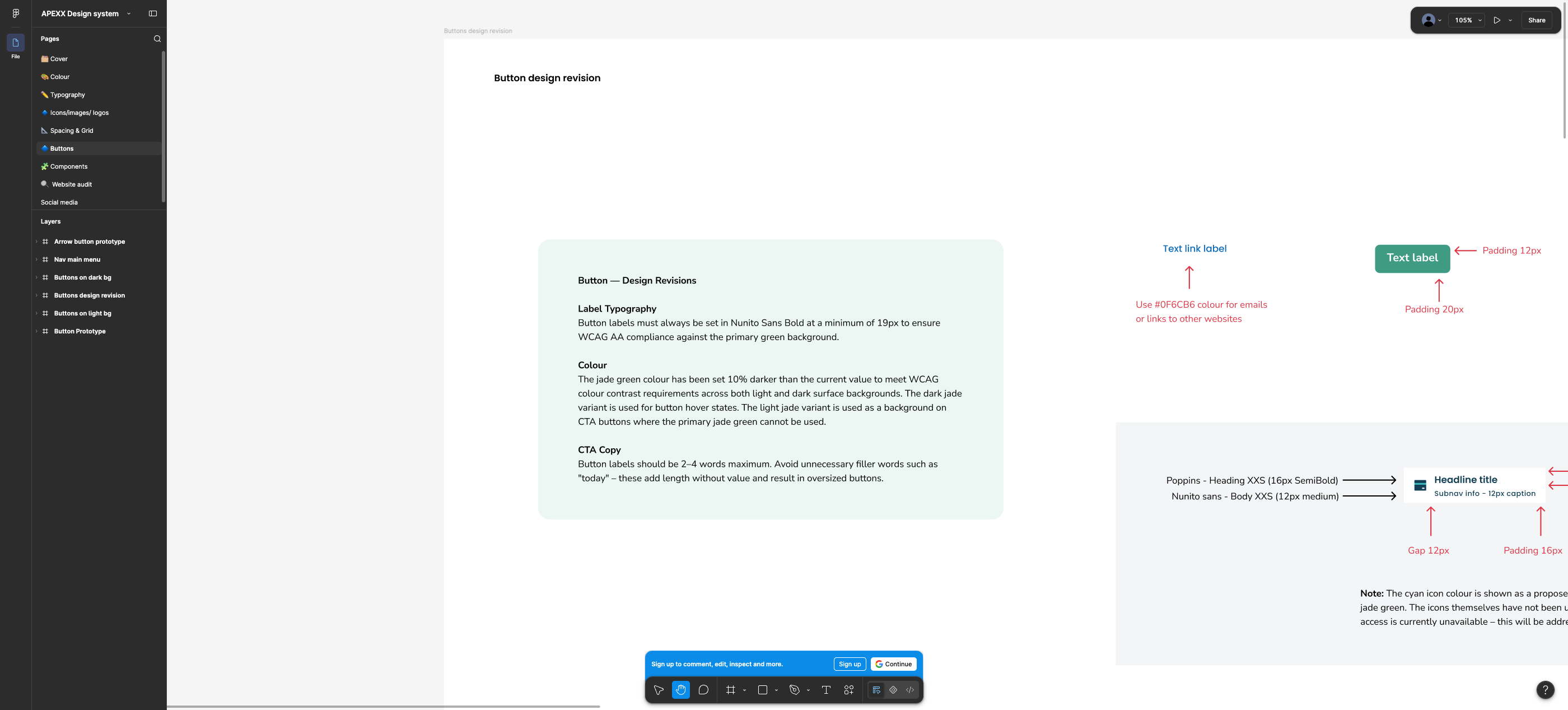 Button design revision notes