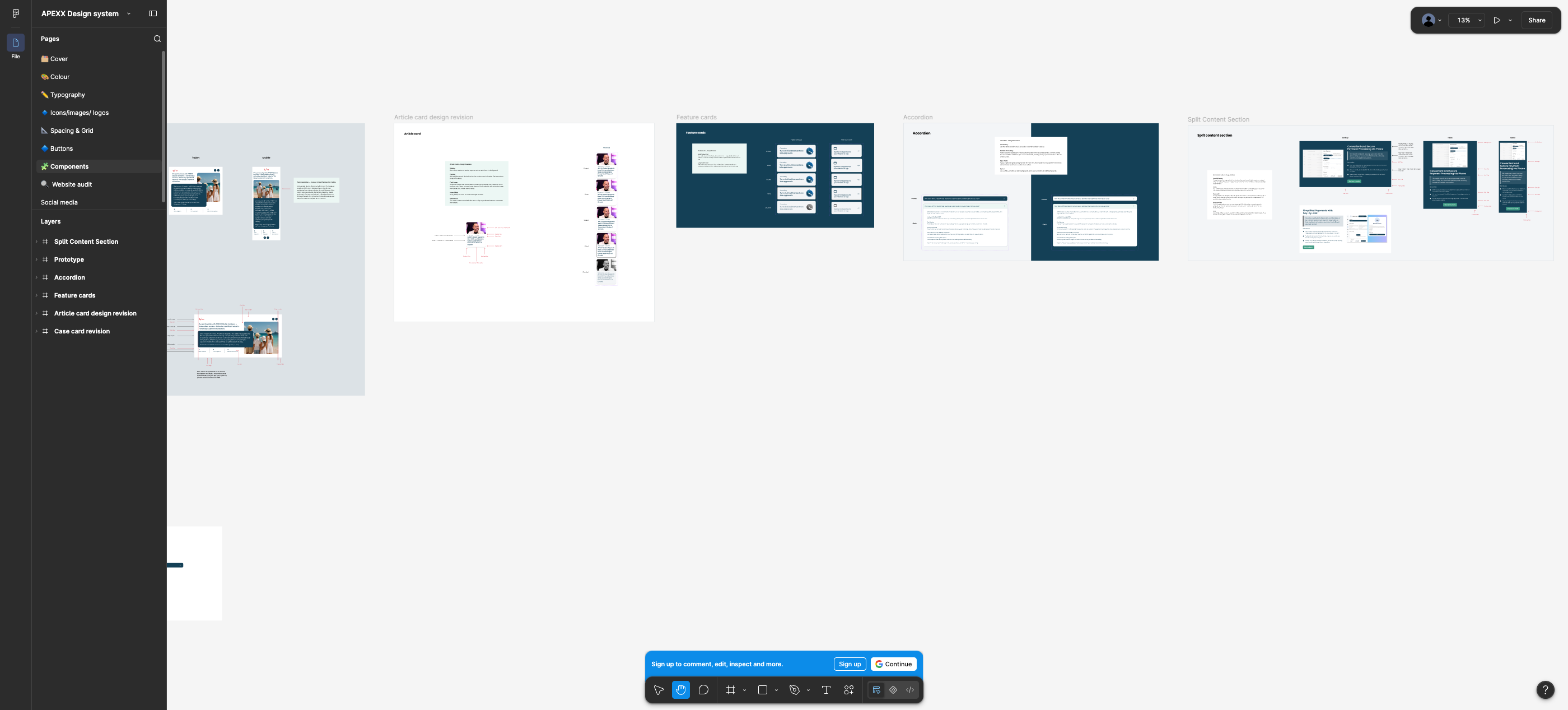 Components page overview