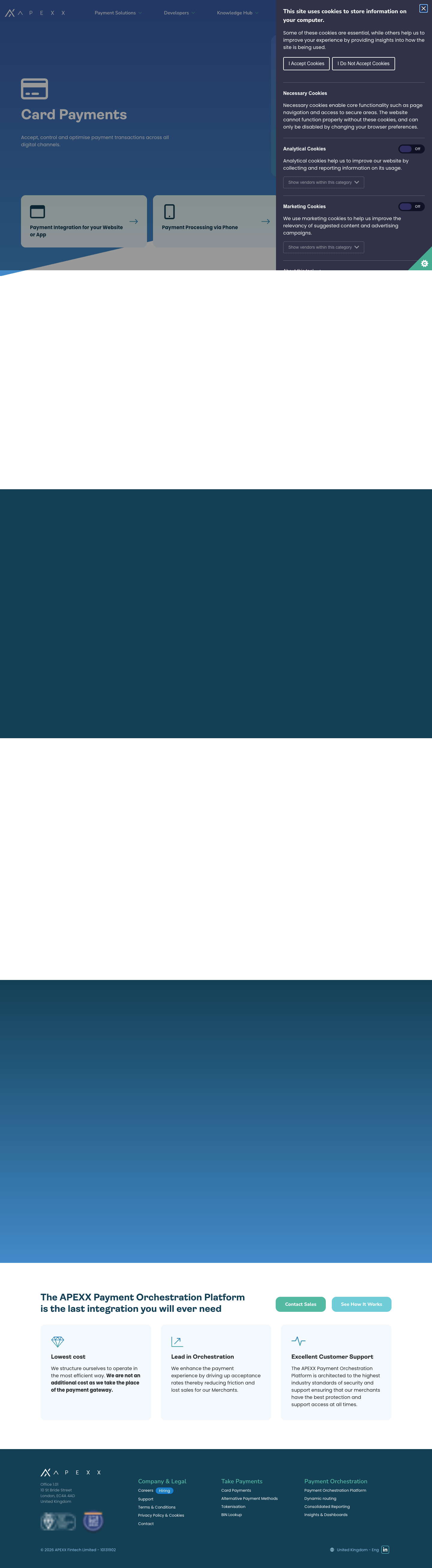 Live card payments page