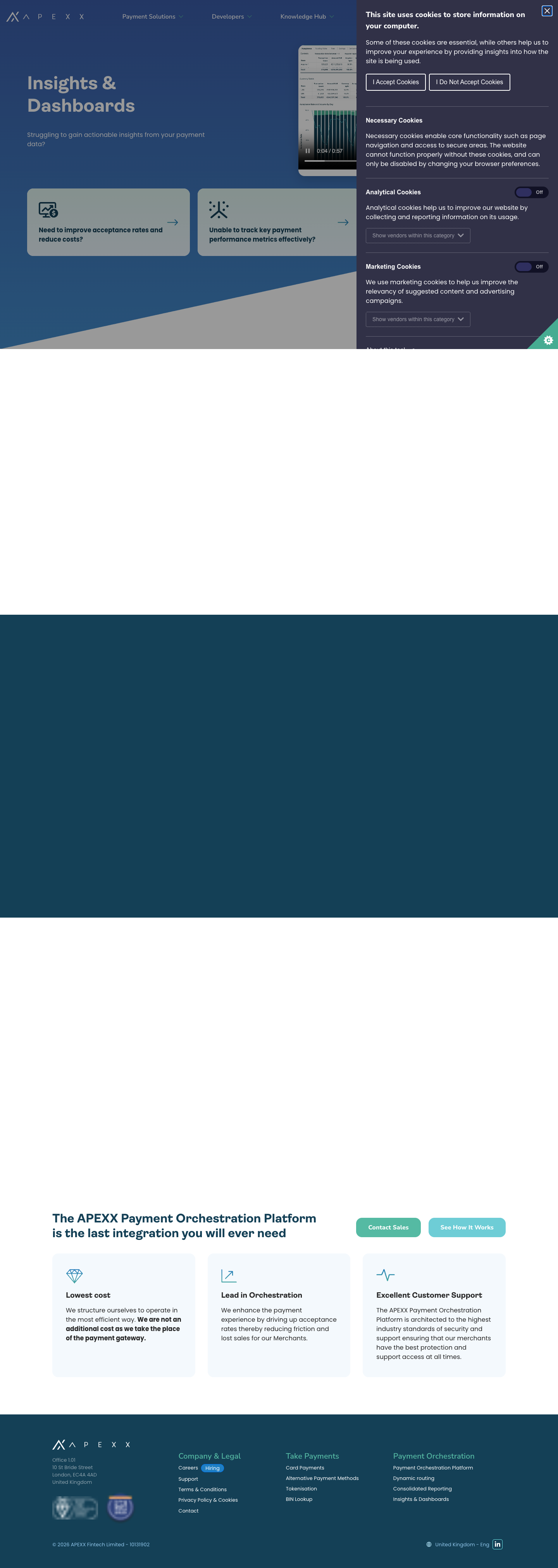 Live insights and dashboards page
